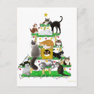 Tarjeta postal de Personalizable de árbol de gato 