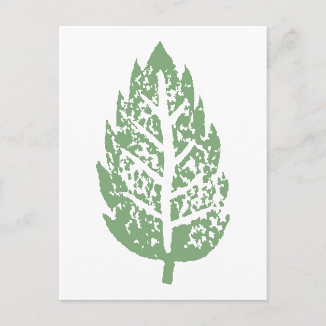 Tarjeta postal de personalizable de hoja verde (Anverso)