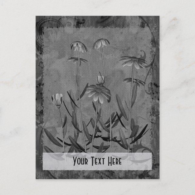 Tarjeta postal de Personalizable floral de Grey Da (Anverso)