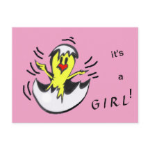 Tarjeta postal de Personalizado de polluelo de niñ