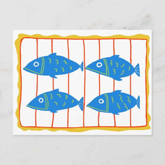 Tarjeta postal de pescado enlatado (Anverso)