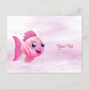 Tarjeta postal de pez rosa
