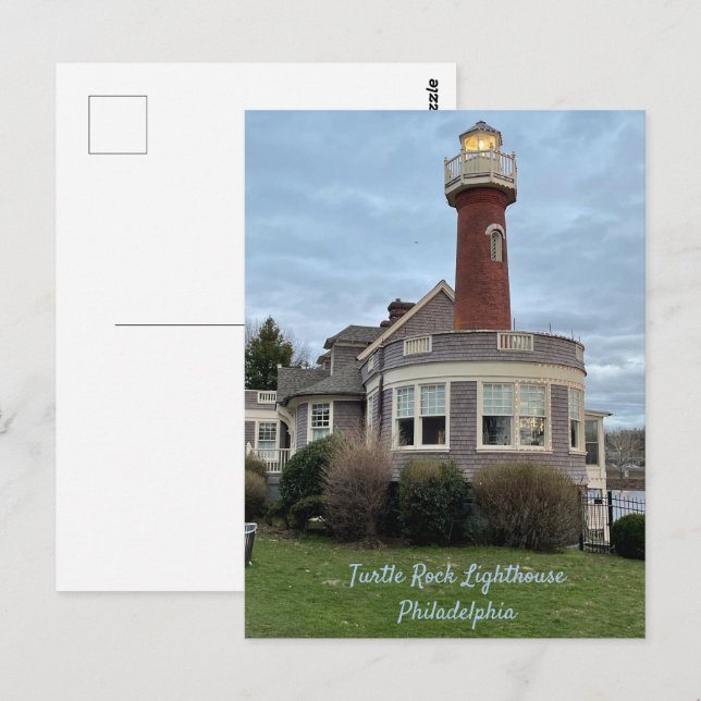 Tarjeta postal de Philadelphia Rock Lighthouse (Anverso / Reverso)