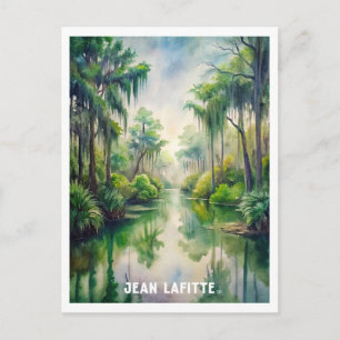 Tarjeta postal de pintura acuarela del parque Jean