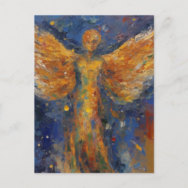 Tarjeta postal de pintura de ángel hermoso (Anverso)