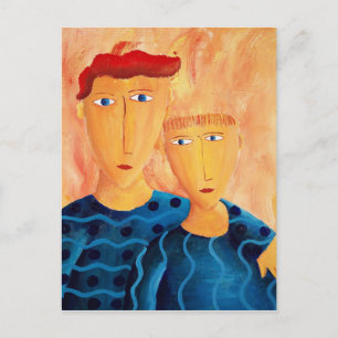 Tarjeta postal de pintura de arte contemporáneo de