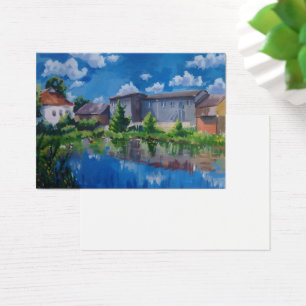 Tarjeta postal de pintura de lago en el paisaje ru