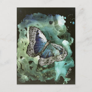 tarjeta postal de pintura de mariposa de monarca d
