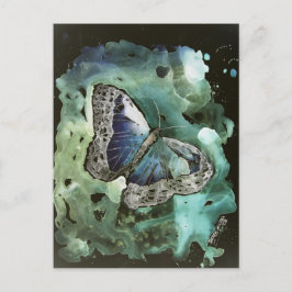 tarjeta postal de pintura de mariposa de monarca d