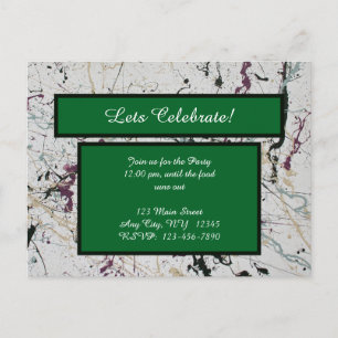 Tarjeta Postal de Pintura de Salpicaduras Abstract