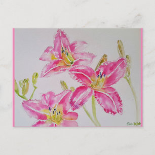 Tarjeta postal de pintura en acuarela de linda lir