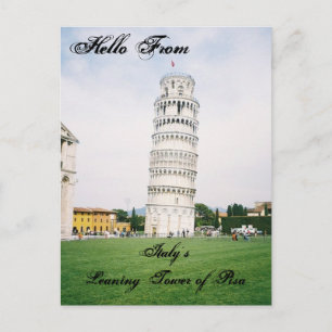 Tarjeta postal de Pisa para la Torre Inclinada de