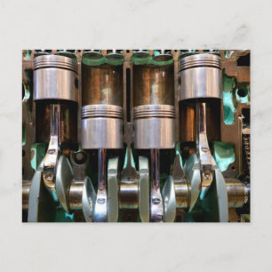 tarjeta postal de pistones de motor de coche
