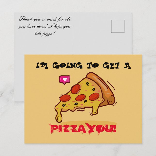 Tarjeta Postal de Pizza (Anverso / Reverso)