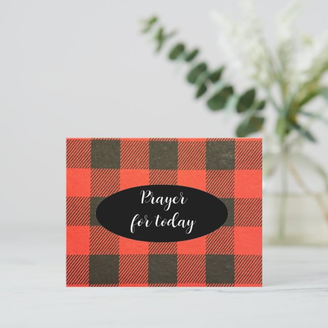 Tarjeta postal de Plaid de Búfalo de Escritura de  (Anverso de pie)
