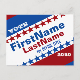 Tarjeta postal de plantilla de campaña personaliza