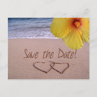 Tarjeta Postal de Playa para Guardar la Fecha