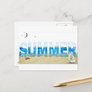 “Tarjeta postal de playa Splash de verano”
