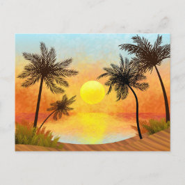 Tarjeta postal de playa tropical