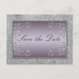 Tarjeta Postal de Plum y Pewter Floral para Guarda