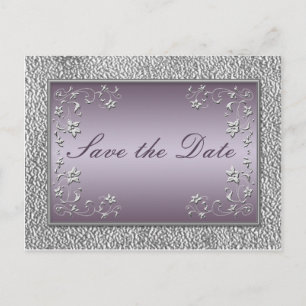 Tarjeta Postal de Plum y Pewter Floral para Guarda