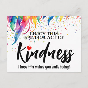 Tarjeta postal de plumas coloridas de acto de bond