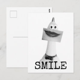Tarjeta Postal de Pollo de Goma Sonriente