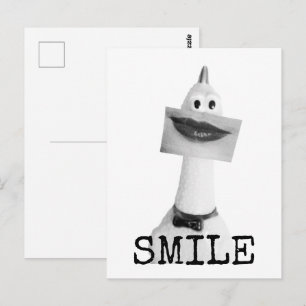 Tarjeta Postal de Pollo de Goma Sonriente