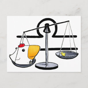 Tarjeta postal de pollo Libra