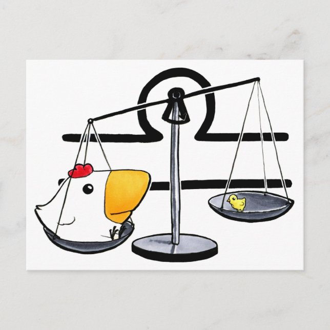 Tarjeta postal de pollo Libra (Anverso)