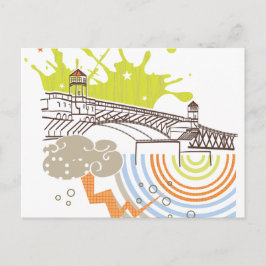 Tarjeta postal de Portland del puente Burnside