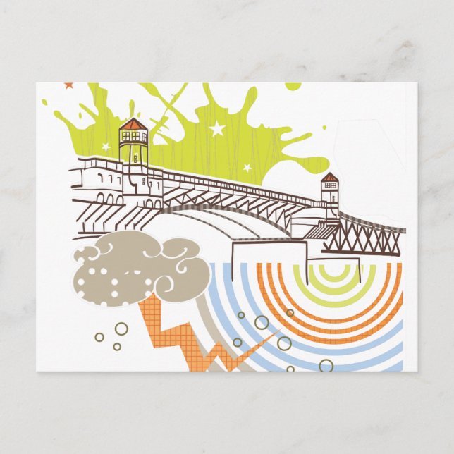 Tarjeta postal de Portland del puente Burnside (Anverso)