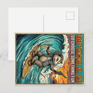 Tarjeta postal de possum 'Todo te matará'