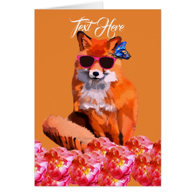 Tarjeta postal de póster de zorro con texto person (Frente)