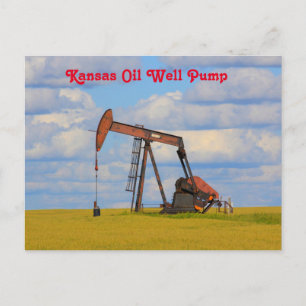 Tarjeta postal de pozos petrolíferos de Kansas