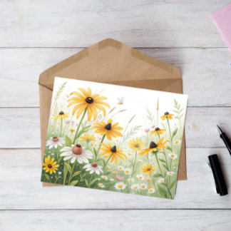 Tarjeta postal de pradera de flores silvestres – A
