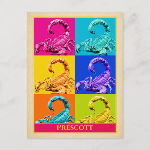 Tarjeta postal de Prescott Arizona Escorpión Vinta
