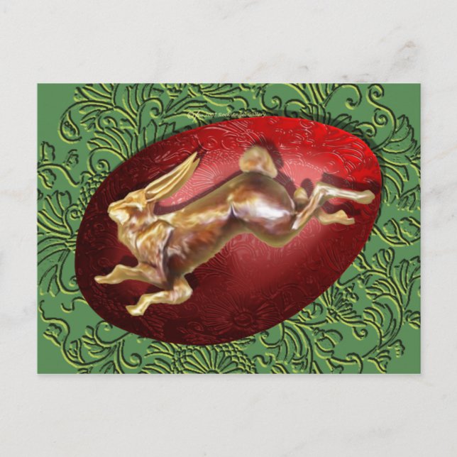 Tarjeta postal de primavera y huevo rojo (Anverso)