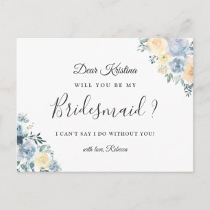Tarjeta postal de propuesta de dama de honor Bohem