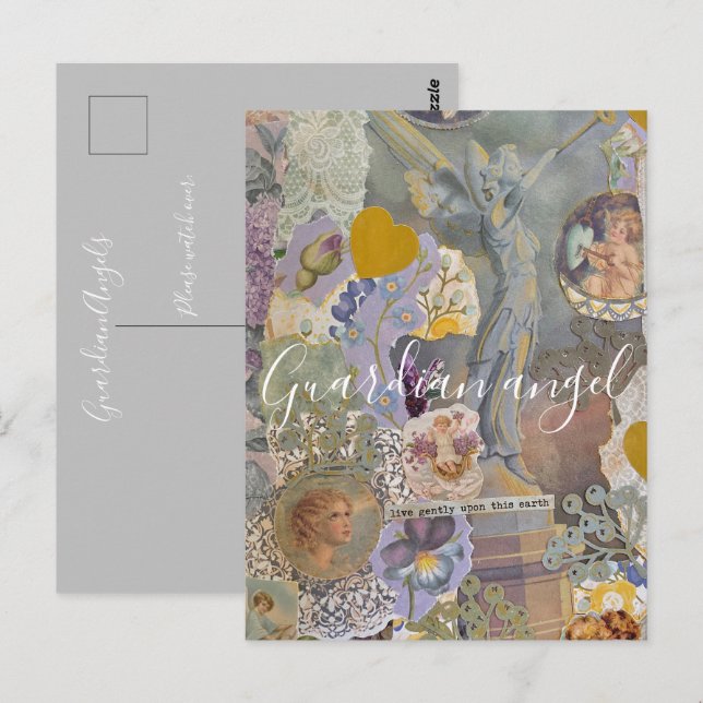 Tarjeta Postal de Protección del Ángel de la Guard (Anverso / Reverso)