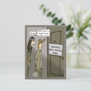 Tarjeta postal de prueba de medicamentos para empl