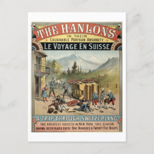 Tarjeta postal de publicidad de teatro de época de