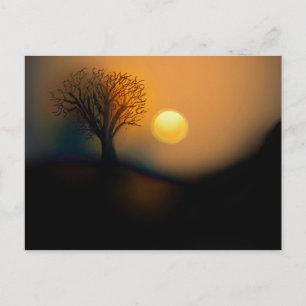 Tarjeta postal de puesta de sol