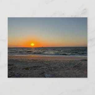 Tarjeta Postal de puesta de sol en el océano de la