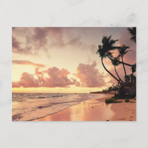 Tarjeta postal de puesta de sol en una hermosa isl