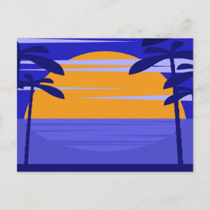 Tarjeta postal de puesta de sol en una hermosa isl