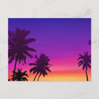Tarjeta postal de puesta de sol en una hermosa isl