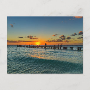 Tarjeta postal de puesta de sol en una hermosa isl