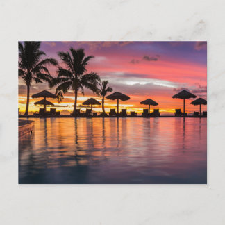 Tarjeta postal de puesta de sol en una hermosa isl