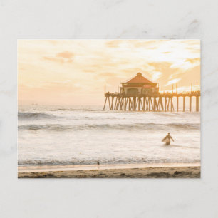 Tarjeta postal de puesta de sol en una isla de pla